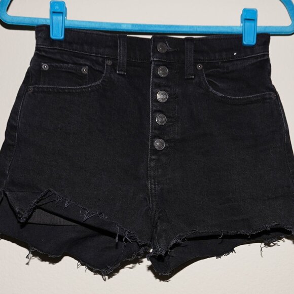 Abercrombie & Fitch Black High-Waisted Jean Shorts - Picture 1 of 2